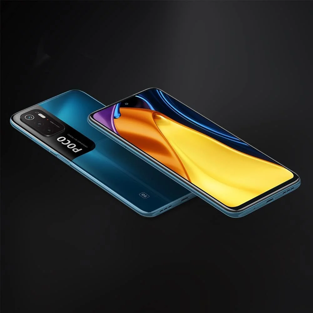 گوشی موبایل شیائومی POCO M3 Pro 5G - حافظه 128 گیگابایت + رم 6 گیگابایت، صفحه نمایش 6.5 اینچی FHD+ 90 هرتز DotDisplay، پردازنده MediaTek Dimensity 700 با 5G دوگانه، دوربین سه گانه 48 مگاپیکسلی AI، باتری 5000 میلی آمپر ساعتی، آبی خنک (نسخه انگلستان + 2 سال گارانتی)