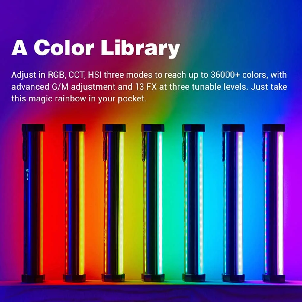 چراغ تیوب RGB گودکس TL30، CRI 97+ TLCI 99+، دمای رنگ 2700K ~ 6500K، روشنایی 100% (LUX)، 13 جلوه FX، پشتیبانی از برنامه (Godox TL30) چراغ تیوب RGB گودکس TL30، CRI 97+ TLCI 99+، دمای رنگ 2700K ~ 6500K، روشنایی 100% (LUX)، 13 جلوه FX، پشتیبانی از برنامه (Godox TL30)