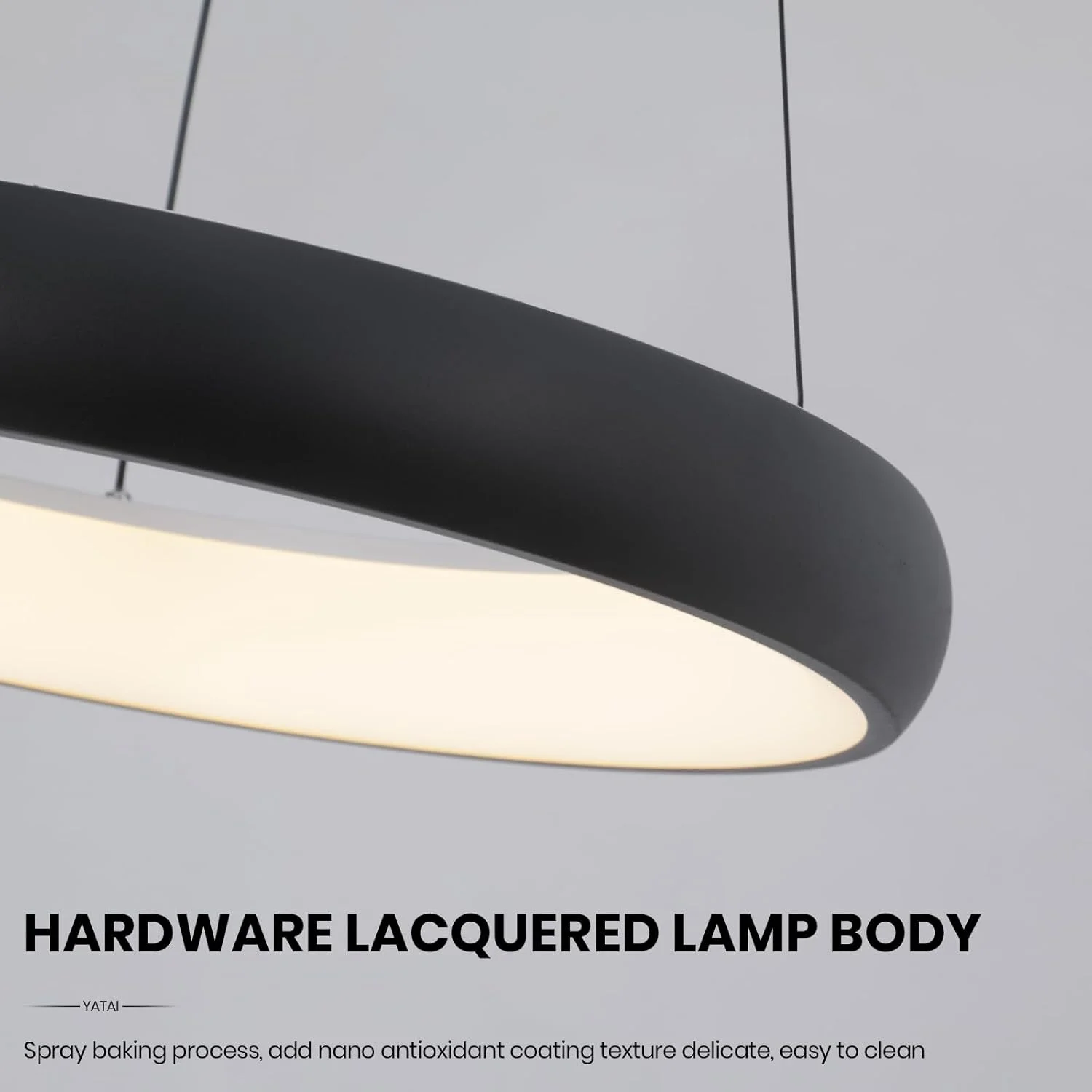 لوستر مدرن LED گرد مشکی YATAI، چراغ آویز مدرن 57 وات با ریموت، ارتفاع و روشنایی قابل تنظیم، چراغ سقفی دیمر پذیر برای اتاق خواب، اتاق غذاخوری و اتاق نشیمن، 50 سانتی متر لوستر مدرن LED گرد مشکی YATAI، چراغ آویز مدرن 57 وات با ریموت، ارتفاع و روشنایی قابل تنظیم، چراغ سقفی دیمر پذیر برای اتاق خواب، اتاق غذاخوری و اتاق نشیمن، 50 سانتی متر
