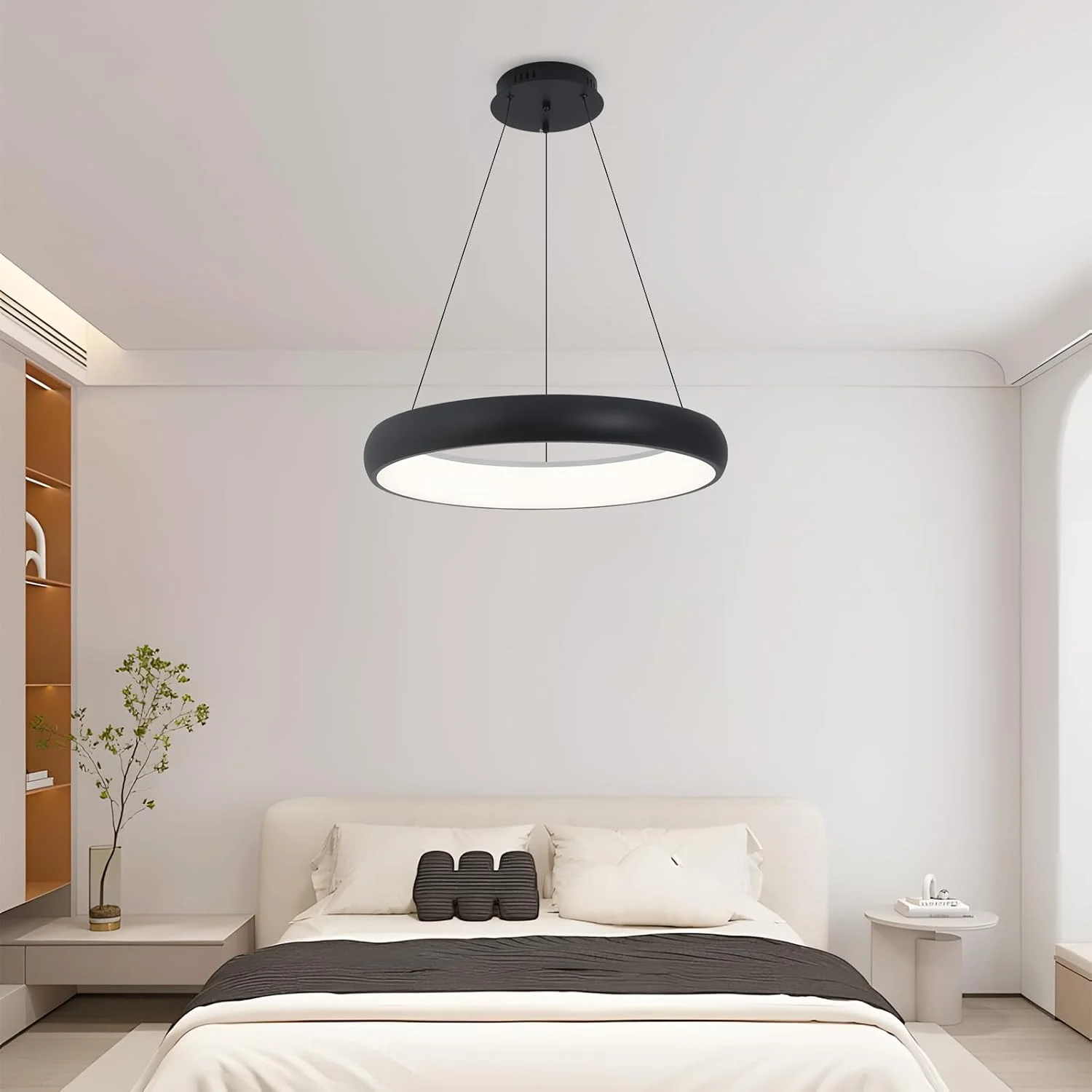 لوستر مدرن LED گرد مشکی YATAI، چراغ آویز مدرن 57 وات با ریموت، ارتفاع و روشنایی قابل تنظیم، چراغ سقفی دیمر پذیر برای اتاق خواب، اتاق غذاخوری و اتاق نشیمن، 50 سانتی متر لوستر مدرن LED گرد مشکی YATAI، چراغ آویز مدرن 57 وات با ریموت، ارتفاع و روشنایی قابل تنظیم، چراغ سقفی دیمر پذیر برای اتاق خواب، اتاق غذاخوری و اتاق نشیمن، 50 سانتی متر