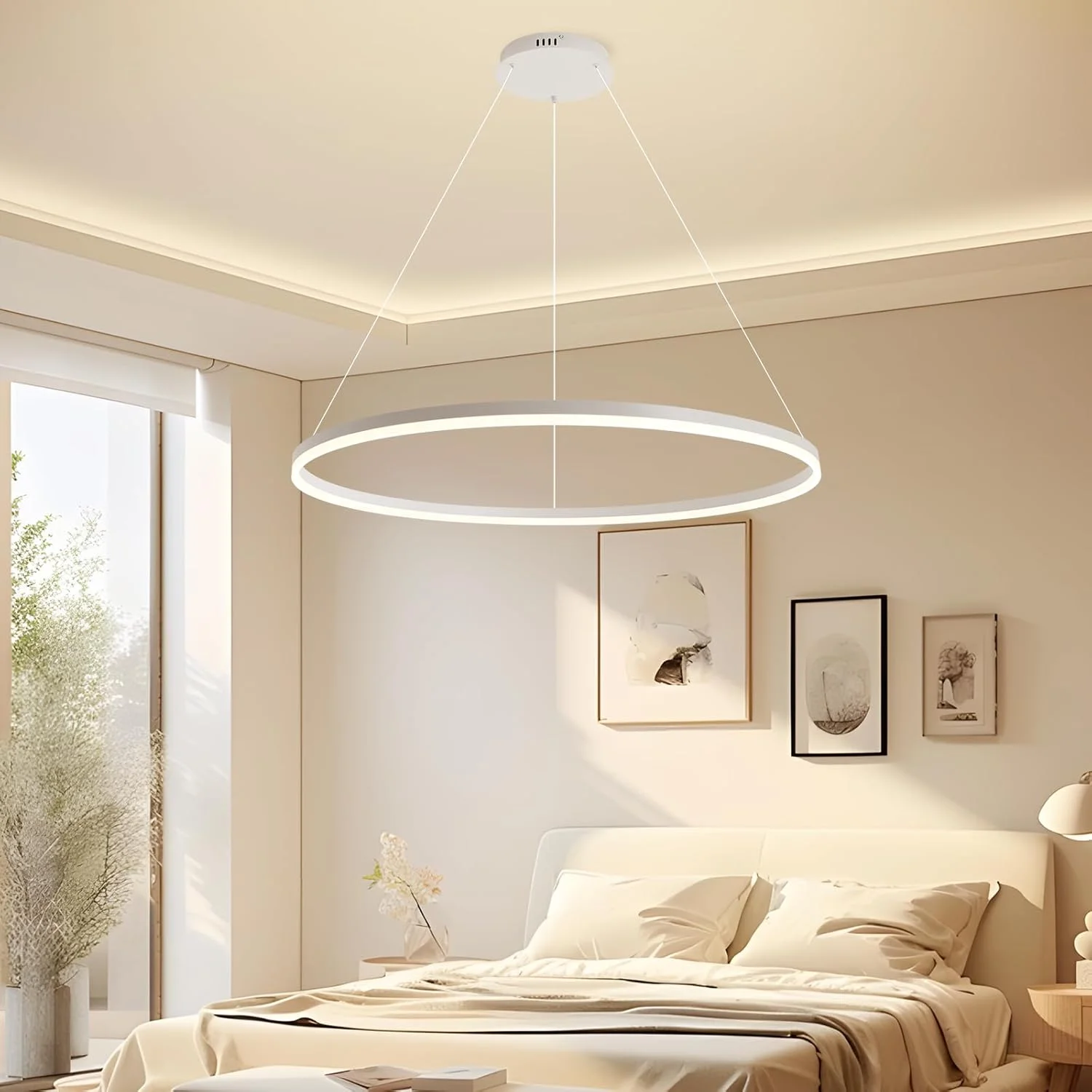 لوستر مدرن LED گرد YATAI، چراغ آویز مدرن 68 وات، ارتفاع قابل تنظیم و کم نور سه رنگ، ایده آل برای اتاق ناهار خوری، اتاق نشیمن، راه پله، سالن بزرگ، 120 سانتی متر، سفید لوستر مدرن LED گرد YATAI، چراغ آویز مدرن 68 وات، ارتفاع قابل تنظیم و کم نور سه رنگ، ایده آل برای اتاق ناهار خوری، اتاق نشیمن، راه پله، سالن بزرگ، 120 سانتی متر، سفید
