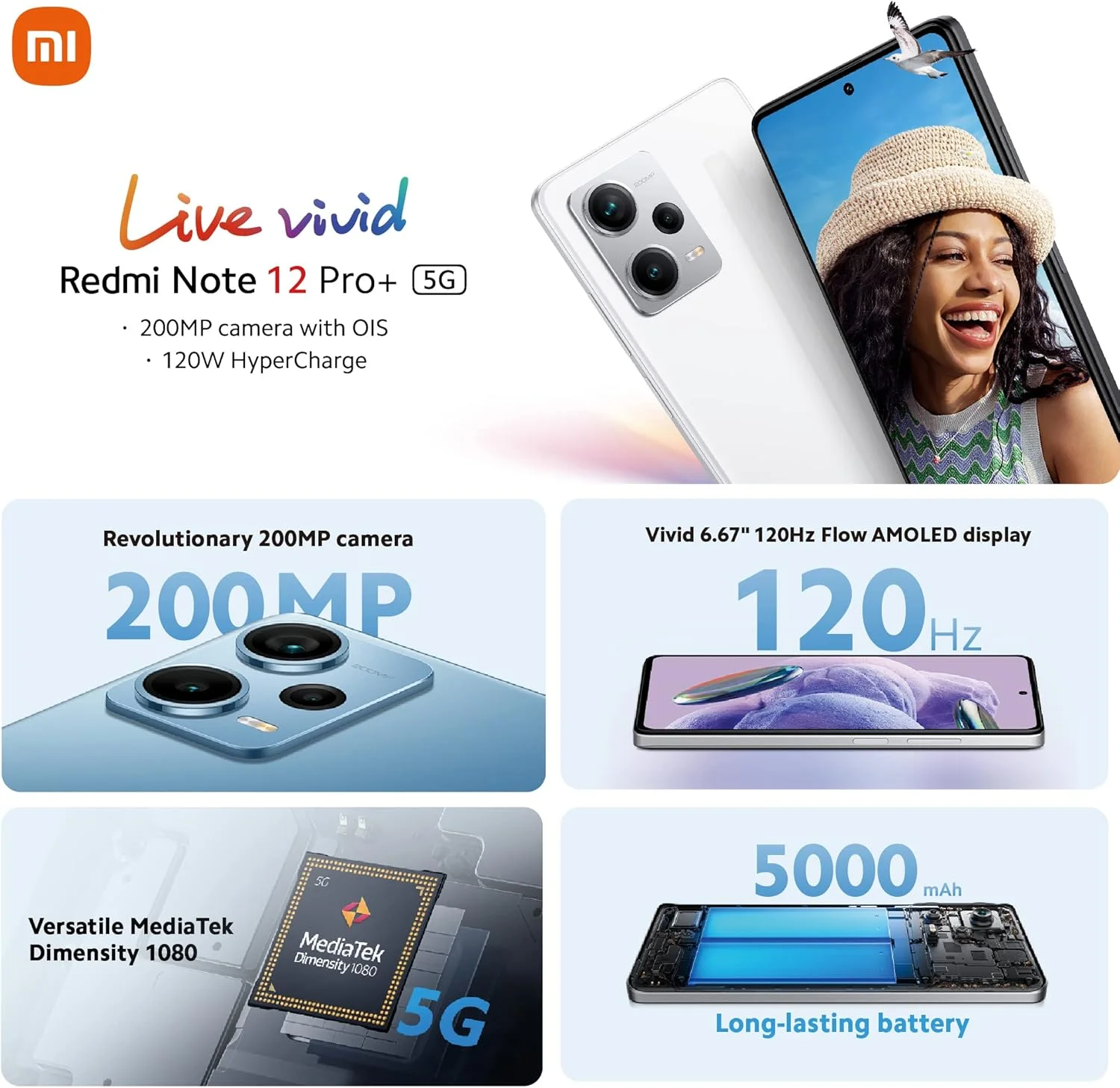 گوشی موبایل شیائومی Redmi Note 12 Pro+ دو سیم کارت 256 گیگابایت حافظه داخلی + 8 گیگابایت رم (فقط GSM | بدون CDMA) نسخه بین المللی - مشکی آبسیدین گوشی موبایل شیائومی Redmi Note 12 Pro+ دو سیم کارت 256 گیگابایت حافظه داخلی + 8 گیگابایت رم (فقط GSM | بدون CDMA) نسخه بین المللی - مشکی آبسیدین