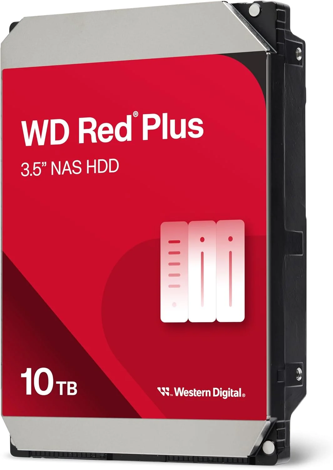 هارد دیسک داخلی وسترن دیجیتال 10 ترابایت WD Red Plus NAS - 7200 دور در دقیقه، SATA 6 گیگابیت بر ثانیه، CMR، 512 مگابایت کش، 3.5 اینچ - WD100EFGX