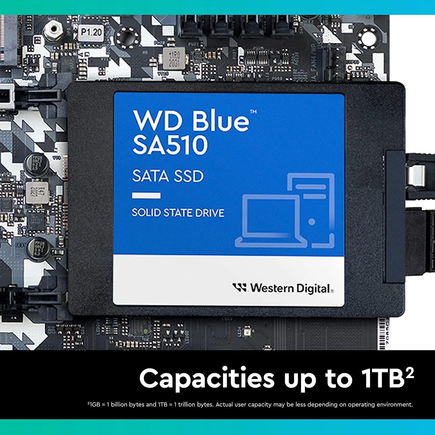 حافظه اس اس دی اینترنال وسترن دیجیتال 1 ترابایت WD Blue SA510 SATA - SATA III 6 Gb/s، 2.5 اینچ / 7 میلی متر، تا 560 مگابایت بر ثانیه