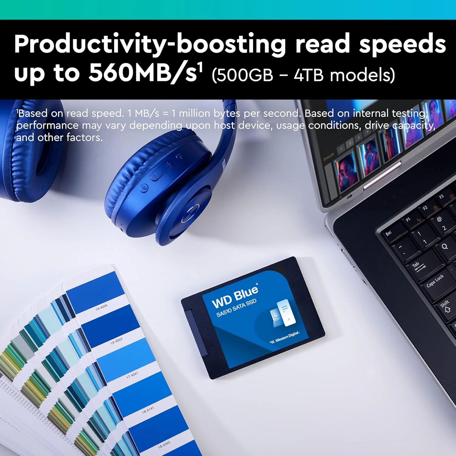حافظه اس اس دی اینترنال وسترن دیجیتال 2 ترابایت WD Blue SA510 SATA - SATA III 6 Gb/s، 2.5 اینچ/7 میلی متر، تا 560 مگابایت بر ثانیه - WDS200T3B0A