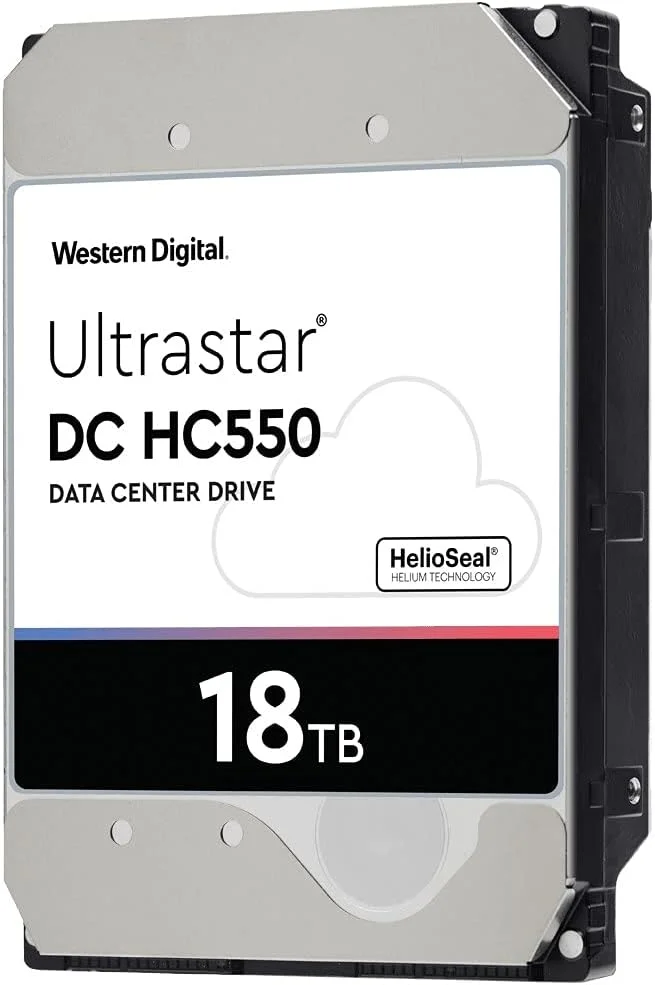 هارد دیسک وسترن دیجیتال WD Ultrastar DC HC550 با ظرفیت 18 ترابایت، 3.5 اینچی داخلی، 512 مگابایت حافظه کش، SATA، سرعت 7200 دور در دقیقه، 512E SE NP3 DC HC550 0F38459