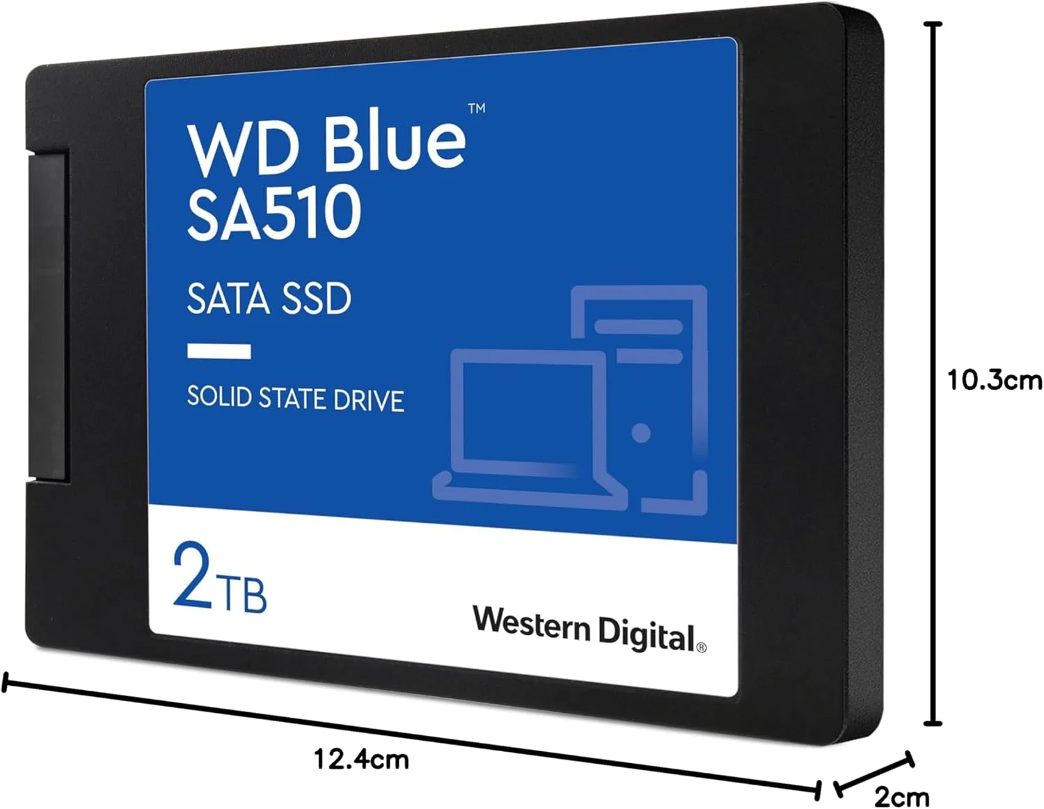 حافظه اس اس دی اینترنال وسترن دیجیتال 2 ترابایت WD Blue SA510 SATA - SATA III 6 Gb/s، 2.5 اینچ/7 میلی متر، تا 560 مگابایت بر ثانیه - WDS200T3B0A