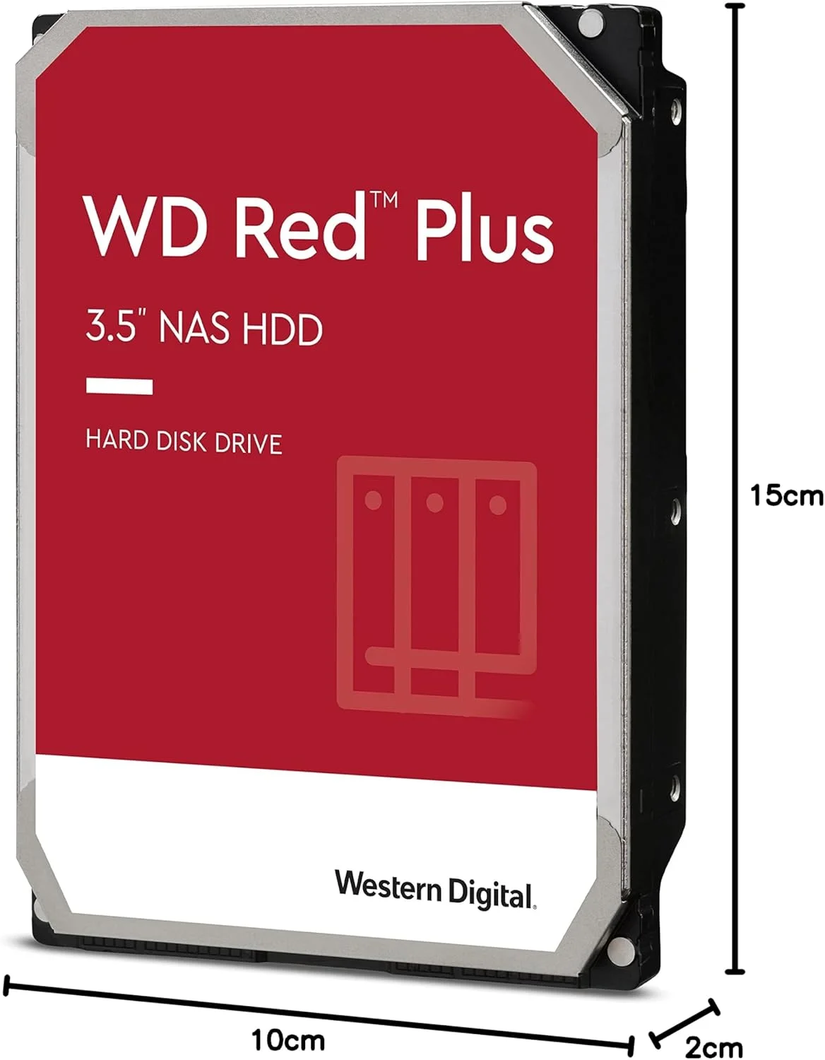 هارد دیسک داخلی وسترن دیجیتال 8 ترابایت WD Red Plus NAS - 5640 دور در دقیقه، SATA 6 گیگابیت بر ثانیه، CMR، 256 مگابایت حافظه کش، 3.5 اینچ - WD80EFPX