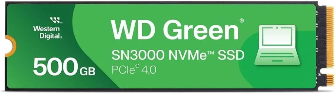 حافظه اس اس دی اینترنال وسترن دیجیتال 500 گیگابایت WD Green SN3000 NVMe - درایو حالت جامد - Gen4 PCIe، M.2 2280، تا 5000 مگابایت بر ثانیه - WDS500G4G0E