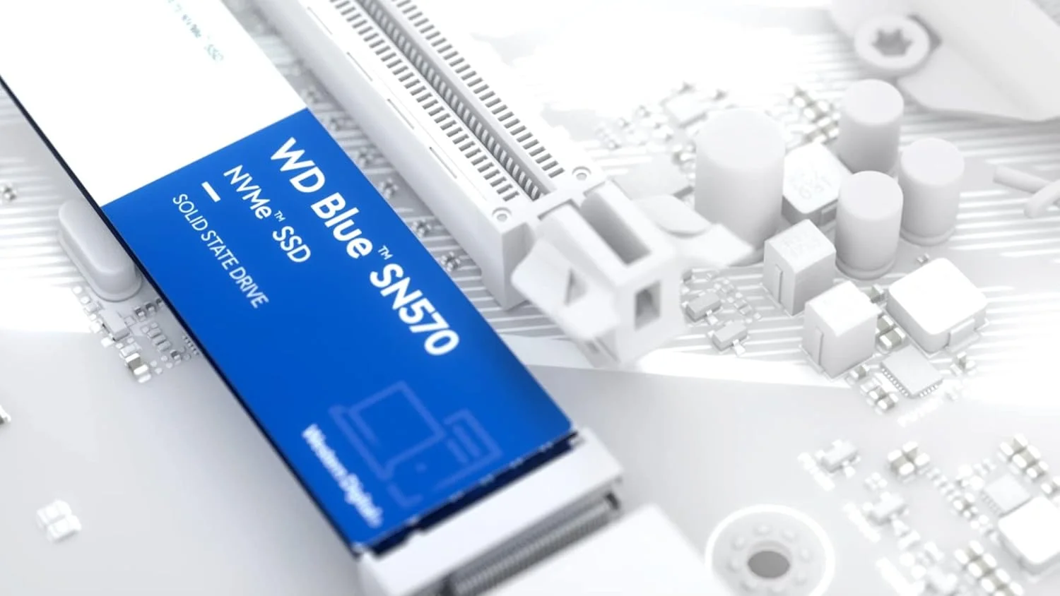 حافظه اس اس دی اینترنال وسترن دیجیتال 500 گیگابایت مدل WD Blue SN570 NVMe - Gen3 x4 PCIe 8Gb/s، M.2 2280، سرعت تا 3500 مگابایت بر ثانیه - WDS500G3B0C