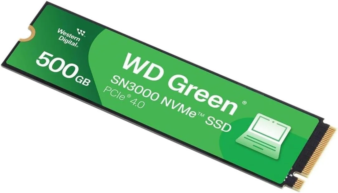 حافظه اس اس دی اینترنال وسترن دیجیتال 500 گیگابایت WD Green SN3000 NVMe - درایو حالت جامد - Gen4 PCIe، M.2 2280، تا 5000 مگابایت بر ثانیه - WDS500G4G0E حافظه اس اس دی اینترنال وسترن دیجیتال 500 گیگابایت WD Green SN3000 NVMe - درایو حالت جامد - Gen4 PCIe، M.2 2280، تا 5000 مگابایت بر ثانیه - WDS500G4G0E
