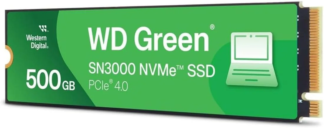 حافظه اس اس دی اینترنال وسترن دیجیتال 500 گیگابایت WD Green SN3000 NVMe - درایو حالت جامد - Gen4 PCIe، M.2 2280، تا 5000 مگابایت بر ثانیه - WDS500G4G0E حافظه اس اس دی اینترنال وسترن دیجیتال 500 گیگابایت WD Green SN3000 NVMe - درایو حالت جامد - Gen4 PCIe، M.2 2280، تا 5000 مگابایت بر ثانیه - WDS500G4G0E