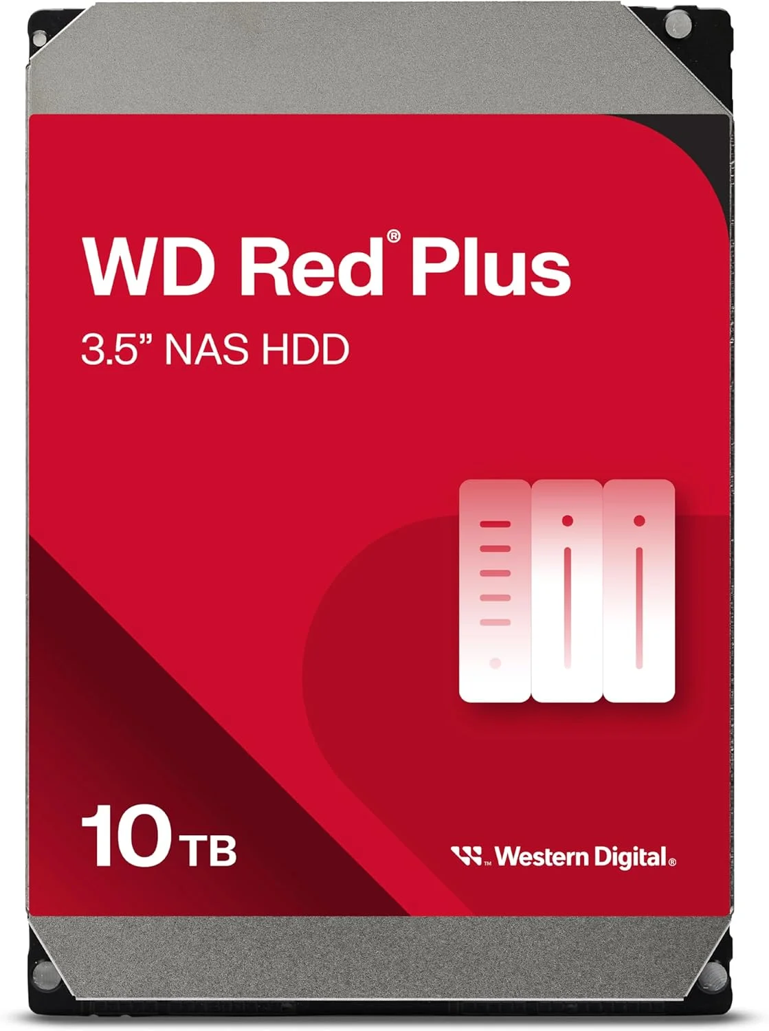هارد دیسک داخلی وسترن دیجیتال 10 ترابایت WD Red Plus NAS - 7200 دور در دقیقه، SATA 6 گیگابیت بر ثانیه، CMR، 256 مگابایت کش، 3.5 اینچ - WD101EFBX
