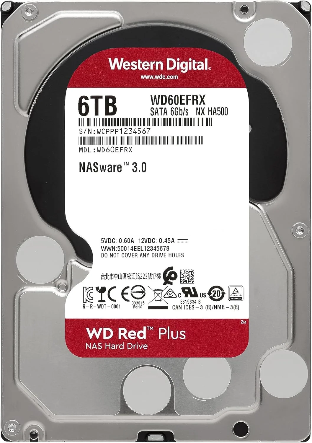 هارد دیسک داخلی وسترن دیجیتال 6 ترابایت WD Red Plus NAS - 5400 دور در دقیقه، SATA 6 گیگابیت بر ثانیه، CMR، 64 مگابایت حافظه کش، 3.5 اینچ - WD60EFRX هارد دیسک داخلی وسترن دیجیتال 6 ترابایت WD Red Plus NAS - 5400 دور در دقیقه، SATA 6 گیگابیت بر ثانیه، CMR، 64 مگابایت حافظه کش، 3.5 اینچ - WD60EFRX
