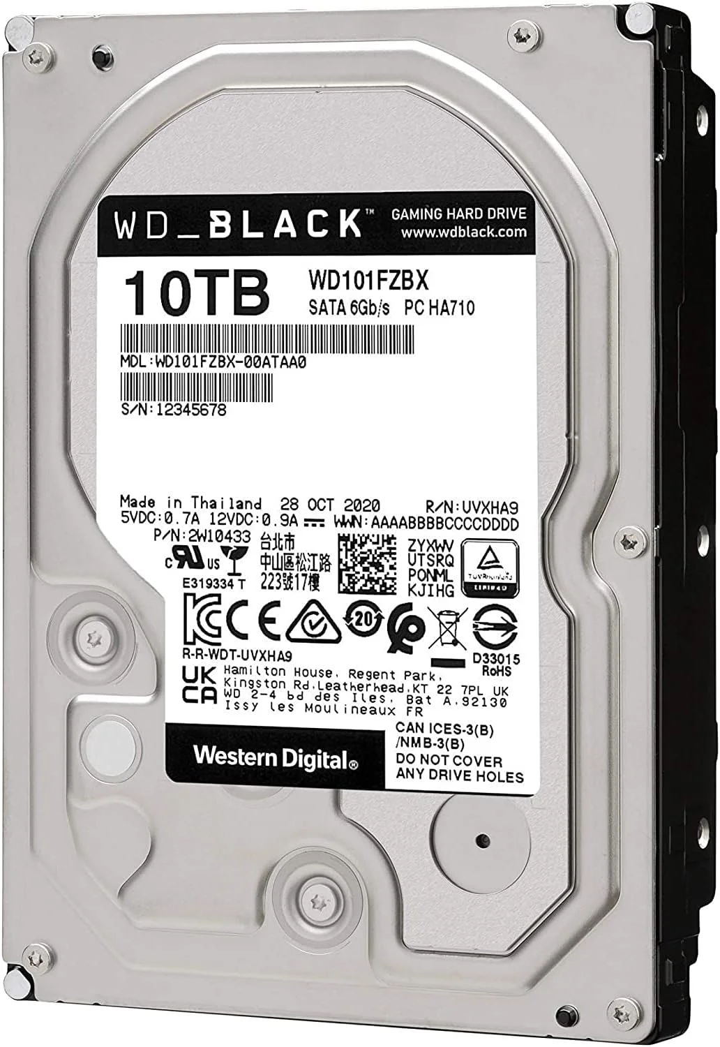 هارد دیسک داخلی وسترن دیجیتال 10 ترابایت WD Black Performance - 7200 دور در دقیقه، SATA 6 گیگابیت بر ثانیه، 256 مگابایت کش، 3.5 اینچ - WD101FZBX هارد دیسک داخلی وسترن دیجیتال 10 ترابایت WD Black Performance - 7200 دور در دقیقه، SATA 6 گیگابیت بر ثانیه، 256 مگابایت کش، 3.5 اینچ - WD101FZBX