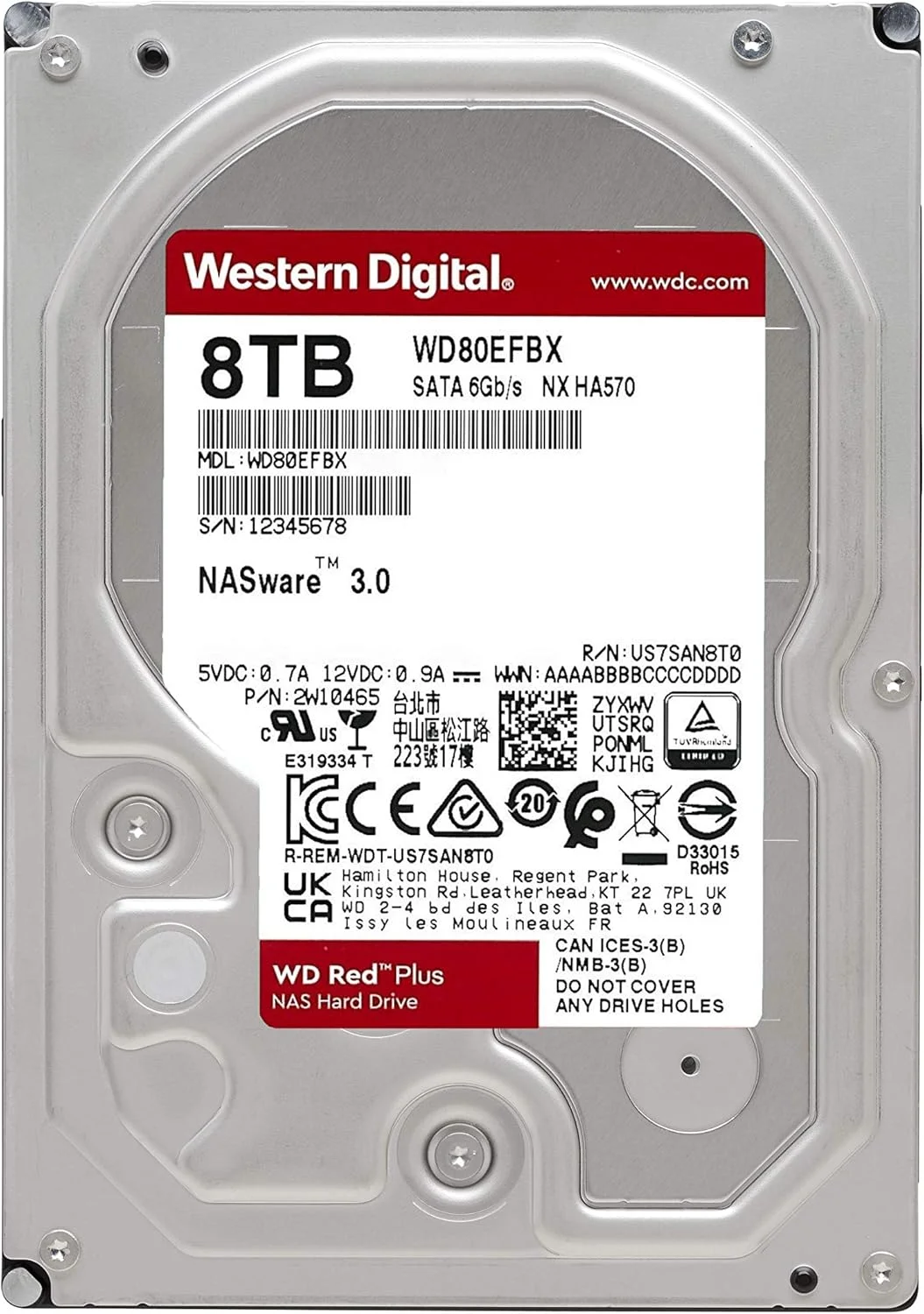 هارد دیسک داخلی 8 ترابایتی وسترن دیجیتال WD Red Plus NAS - 7200 دور در دقیقه، SATA 6 گیگابیت بر ثانیه، CMR، 256 مگابایت حافظه کش، 3.5 اینچ - WD80EFBX هارد دیسک داخلی 8 ترابایتی وسترن دیجیتال WD Red Plus NAS - 7200 دور در دقیقه، SATA 6 گیگابیت بر ثانیه، CMR، 256 مگابایت حافظه کش، 3.5 اینچ - WD80EFBX