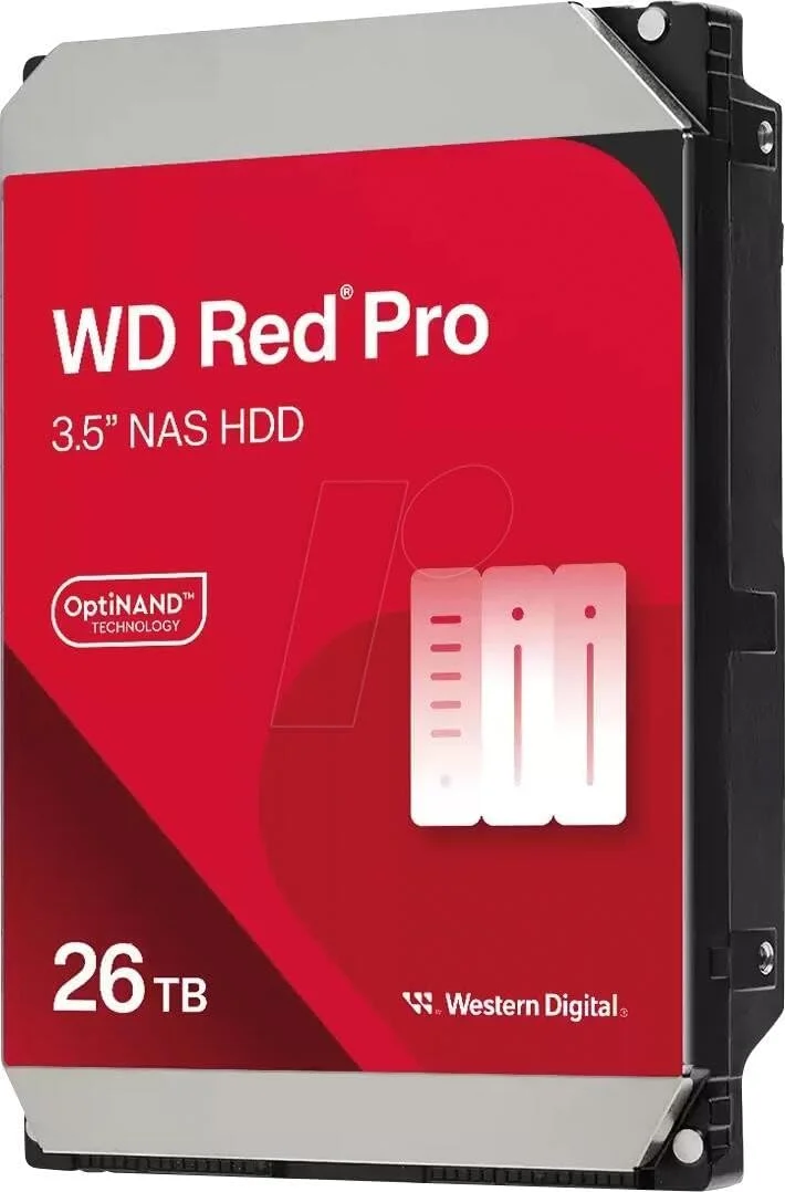 هارد دیسک داخلی وسترن دیجیتال 26 ترابایت WD Red Pro NAS - سرعت 7200 دور در دقیقه، SATA 6 گیگابیت بر ثانیه، CMR، حافظه کش 512 مگابایت، 3.5 اینچ - WD260KFGX
