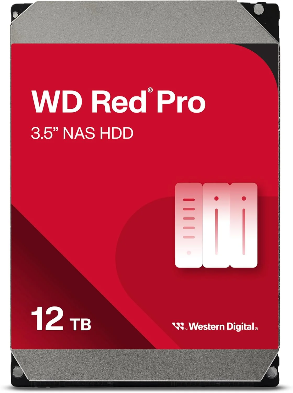 هارد دیسک داخلی وسترن دیجیتال 12 ترابایت WD Red Pro NAS - 7200 دور در دقیقه، SATA 6 گیگابیت بر ثانیه، CMR، 512 مگابایت کش، 3.5 اینچ - WD122KFBX