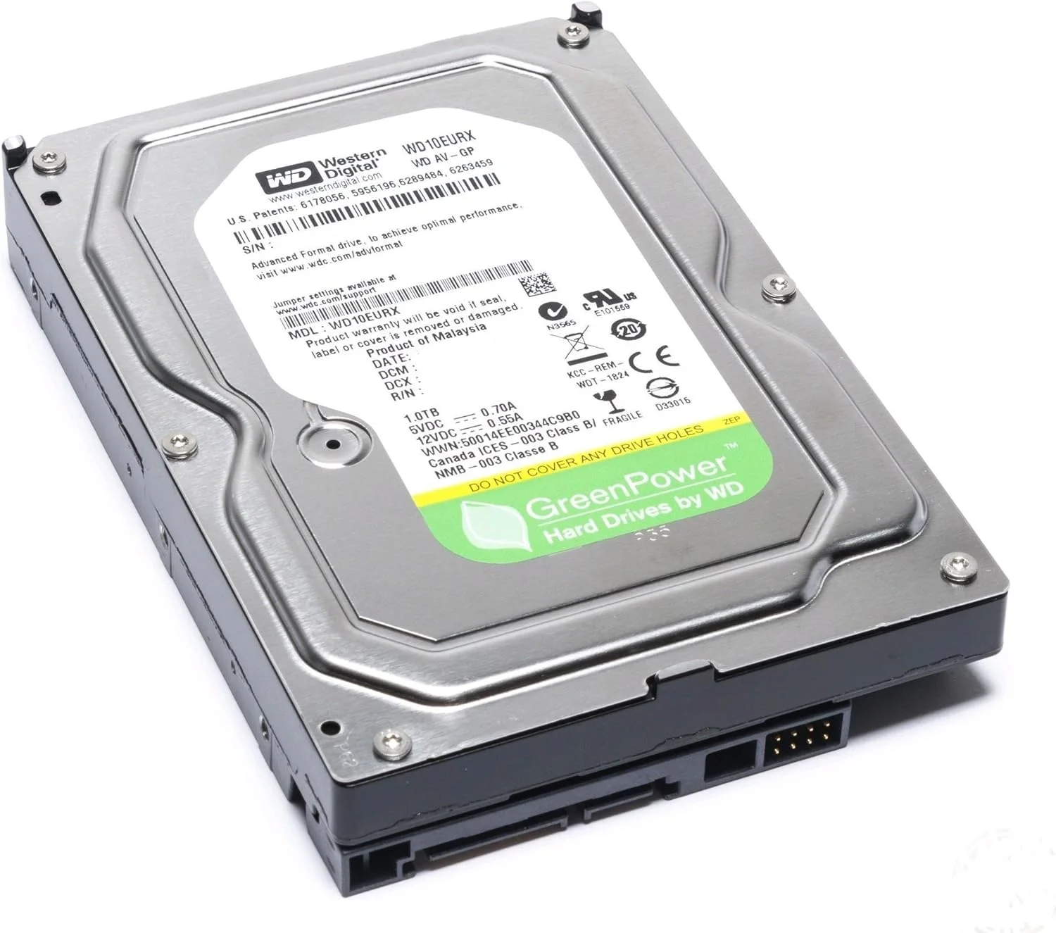 هارد دیسک وسترن دیجیتال WD AV-GP 1 ترابایت: 3.5 اینچ، SATA III، 64 مگابایت کش - WD10EURX