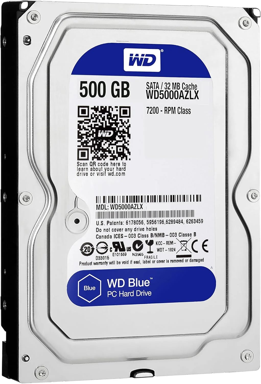 هارد دیسک داخلی 500 گیگابایتی وسترن دیجیتال آبی 3.5 اینچی SATA III