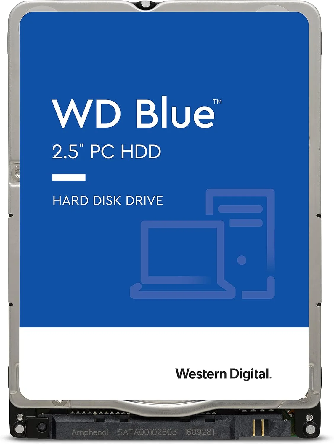 هارد دیسک موبایل وسترن دیجیتال 500 گیگابایت WD Blue - 5400 دور در دقیقه، SATA 6 گیگابیت بر ثانیه، 16 مگابایت کش، 2.5 اینچ - WD5000LPCX