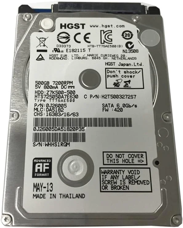 هارد دیسک داخلی HGST HTS725050B7E630 Travelstar 500GB 2.5 اینچی SATA