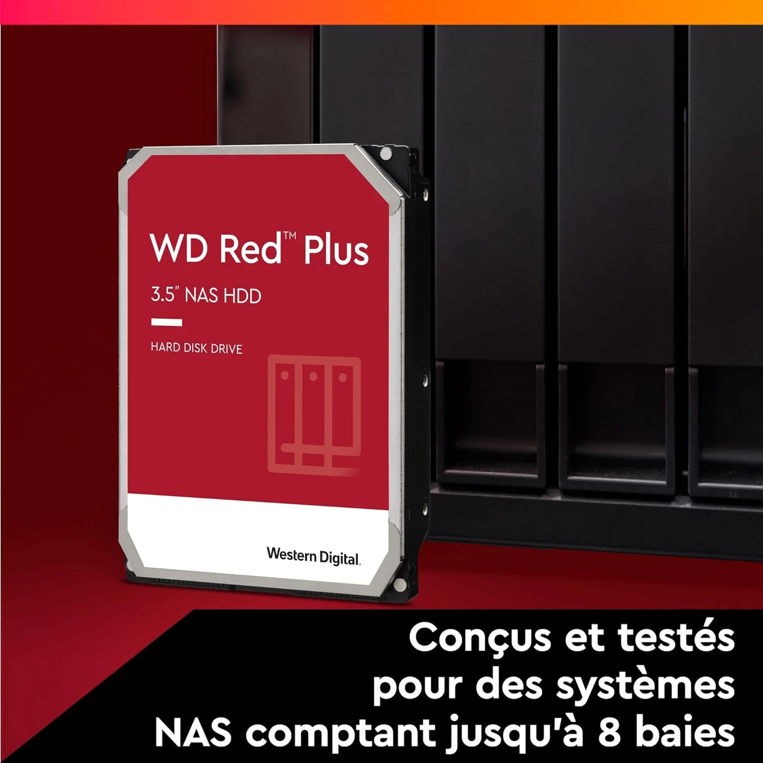هارد دیسک داخلی وسترن دیجیتال WD Red Plus 2TB NAS 3.5 اینچ - کلاس 5400 RPM، SATA 6 Gb/s، CMR، حافظه کش 64 مگابایت