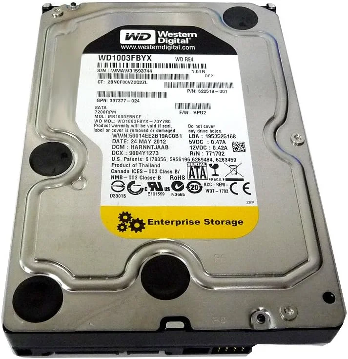 هارد دیسک داخلی 1 ترابایتی وسترن دیجیتال 3.5 اینچی - WD1003FBYX
