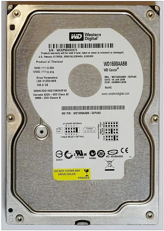هارد دیسک 160 گیگابایتی Western Digital WD1600AABB WD Caviar IDE ID16612