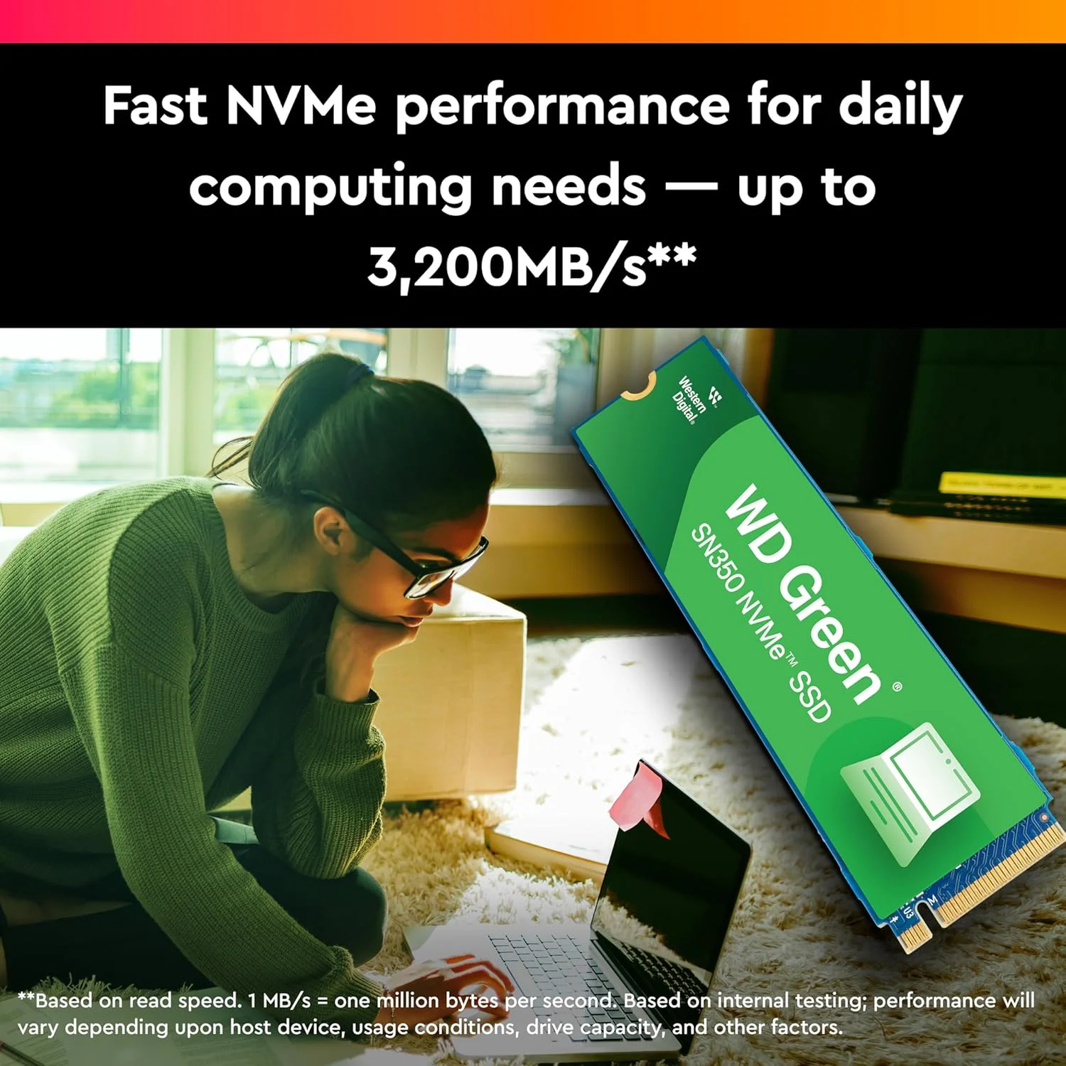 درایو حالت جامد داخلی 1 ترابایتی وسترن دیجیتال Green M.2 PCI Express QLC NVMe