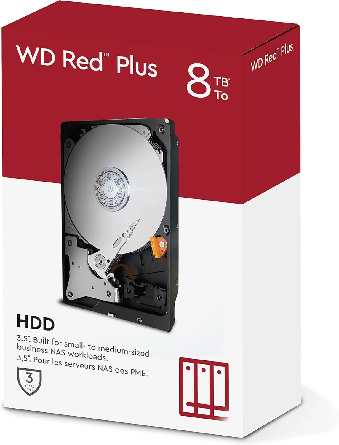 هارد دیسک داخلی وسترن دیجیتال WD Red Plus با ظرفیت 8 ترابایت، مناسب NAS، سایز 3.5 اینچ - کلاس 5640 دور در دقیقه، SATA 6 گیگابیت بر ثانیه، CMR، حافظه کش 128 مگابایت