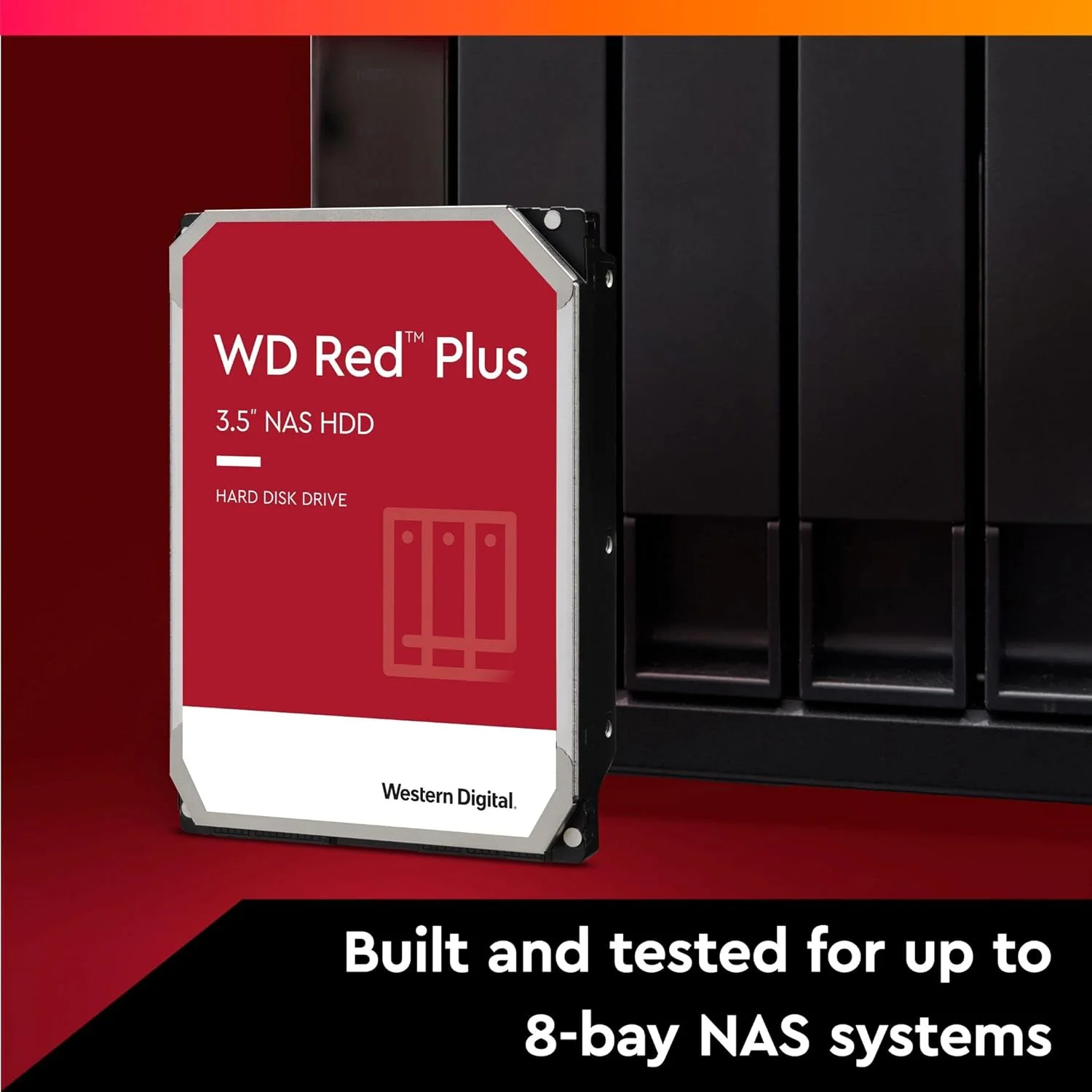 هارد دیسک داخلی وسترن دیجیتال WD Red Plus با ظرفیت 8 ترابایت، مناسب NAS، سایز 3.5 اینچ - کلاس 5640 دور در دقیقه، SATA 6 گیگابیت بر ثانیه، CMR، حافظه کش 128 مگابایت