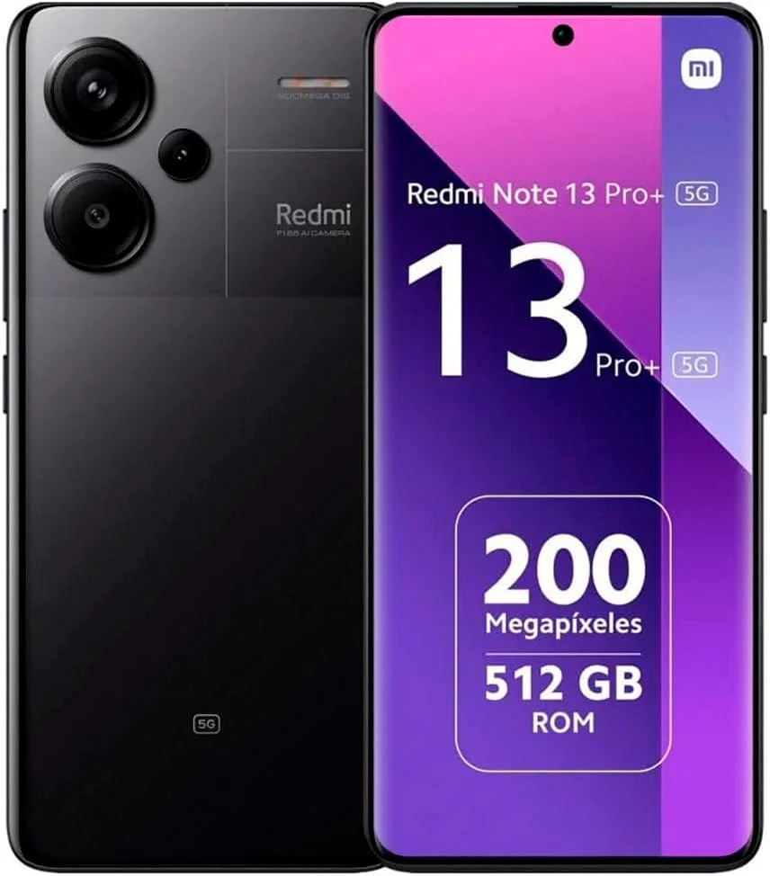 گوشی موبایل شیائومی Redmi Note 13 Pro+ 5G، رم 12 گیگابایت + حافظه داخلی 512 گیگابایت، صفحه نمایش 6.67 اینچی 1.5K 120Hz آمولد خمیده، دوربین سه گانه 200 مگاپیکسلی با OIS (مشکی نیمه شب)