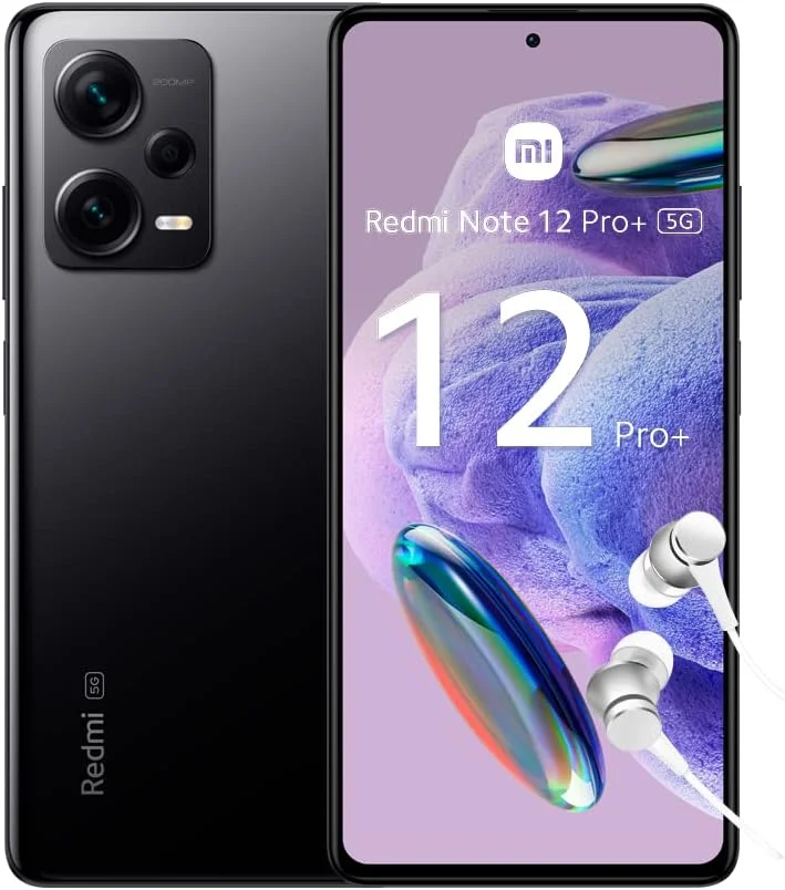 گوشی موبایل شیائومی Redmi Note 12 Pro+ دو سیم کارت 256 گیگابایت حافظه داخلی + 8 گیگابایت رم (فقط GSM | بدون CDMA) نسخه بین المللی آنلاک شده کارخانه ای 5G (مشکی آبسیدین)