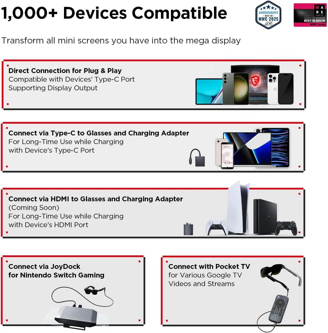 عینک واقعیت افزوده RayNeo Air 3s AR/XR، نمایشگر 201 اینچی 120 هرتز FHD HueView، عینک بازی ویدیویی واقعیت افزوده قابل حمل برای آیفون 16/15، اندروید، مک، سوییچ، PS5، استیم دک - سینمای پوشیدنی نسل بعدی