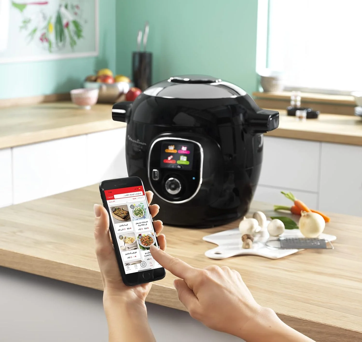 مولینکس مولتی کوکر | Cookeo+ Connect Smart دیگ برقی 6 لیتری | 100 دستور پخت داخلی | برنامه متصل از طریق بلوتوث | مشکی | پخت تحت فشار، بخارپز، پخت آرام و موارد دیگر | 2 سال گارانتی | CE857827 مولینکس مولتی کوکر | Cookeo+ Connect Smart دیگ برقی 6 لیتری | 100 دستور پخت داخلی | برنامه متصل از طریق بلوتوث | مشکی | پخت تحت فشار، بخارپز، پخت آرام و موارد دیگر | 2 سال گارانتی | CE857827
