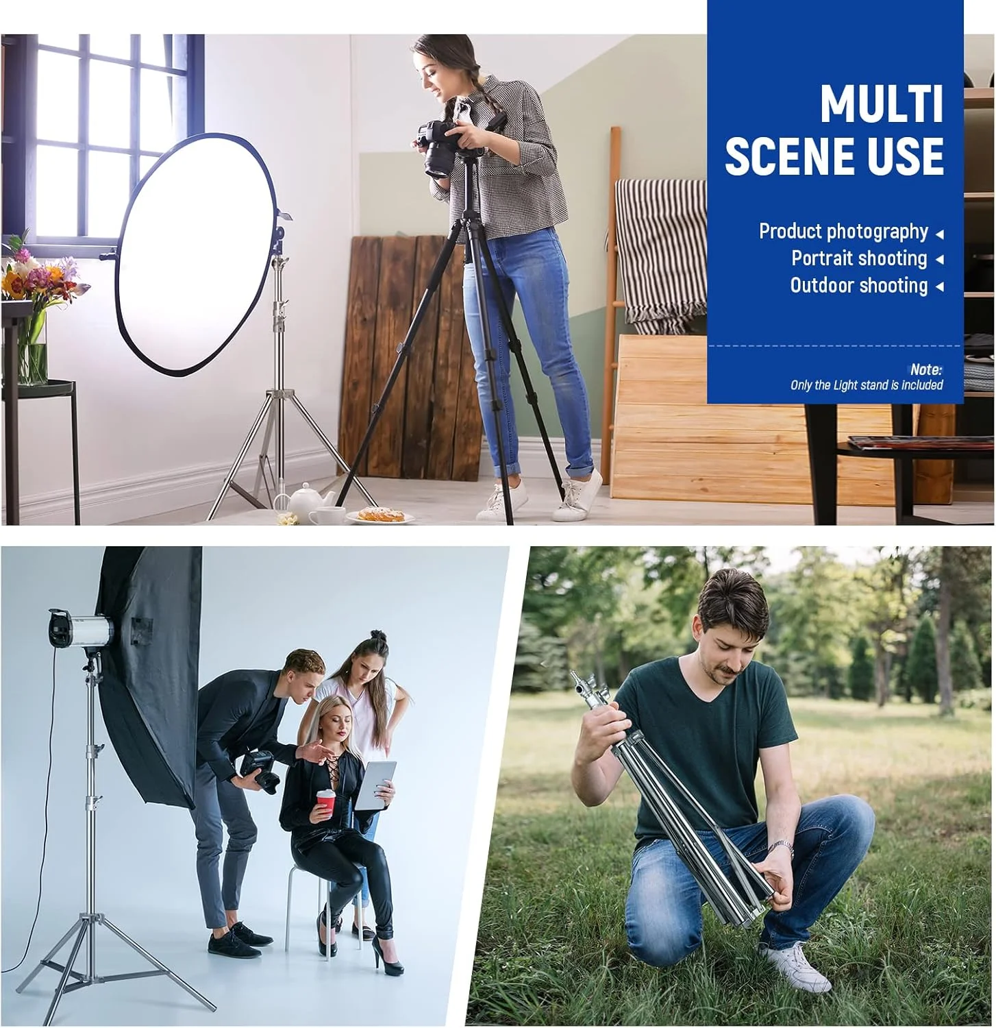 پایه نور استیل 2.2 متری NEEWER، سه پایه فنری سنگین عکاسی با آداپتور پیچ 1/4 اینچ به 3/8 اینچ برای فلاش، نور ویدئویی LED، رینگ لایت، مونولایت، سافت باکس پایه نور استیل 2.2 متری NEEWER، سه پایه فنری سنگین عکاسی با آداپتور پیچ 1/4 اینچ به 3/8 اینچ برای فلاش، نور ویدئویی LED، رینگ لایت، مونولایت، سافت باکس