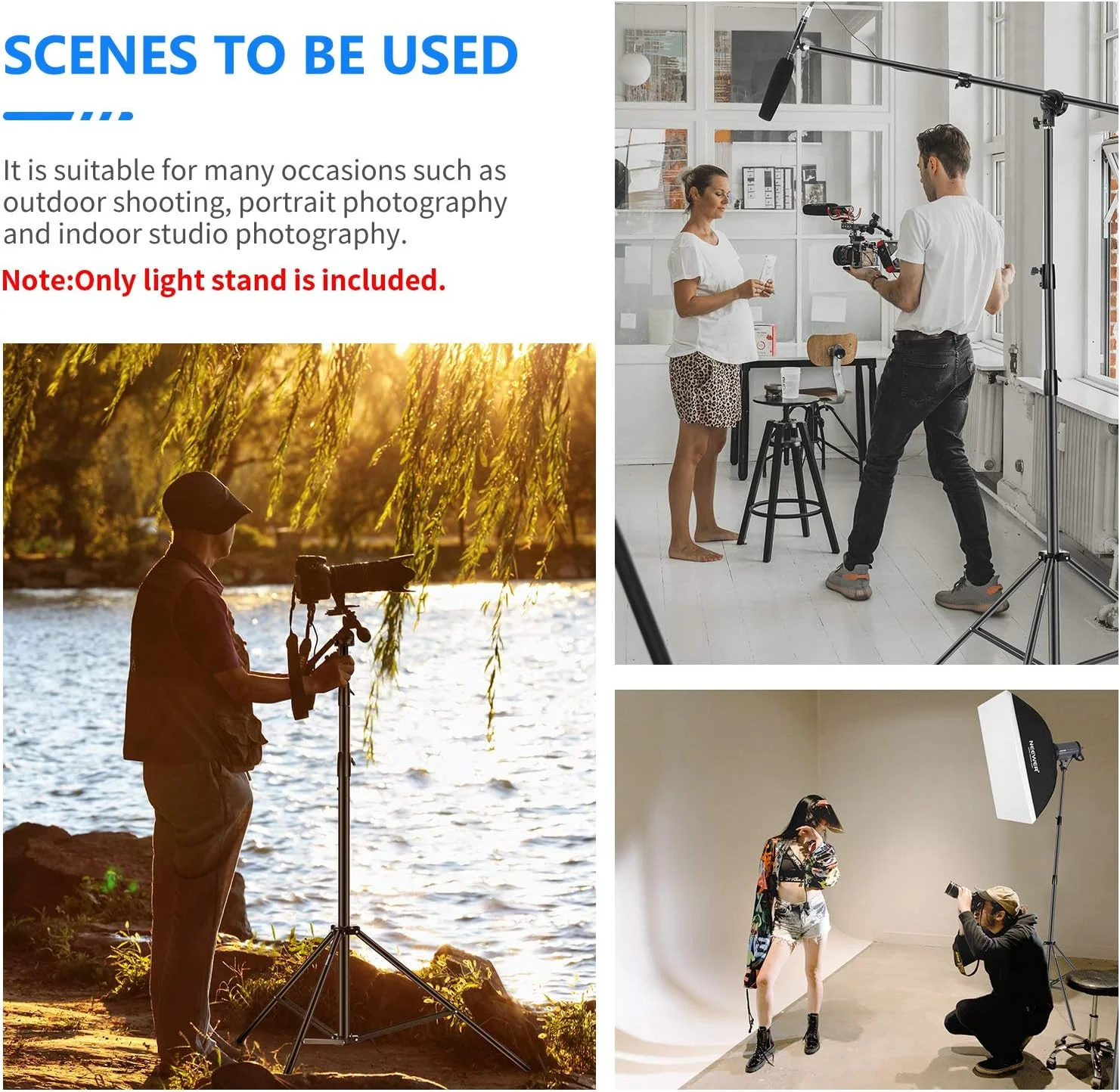 پایه نور سنگین نیور 3 متری با فنر قابل تنظیم، سه پایه فلزی برای استودیو عکس، سافت باکس، فلاش مونولایت، رینگ لایت و سایر تجهیزات عکاسی (مشکی) پایه نور سنگین نیور 3 متری با فنر قابل تنظیم، سه پایه فلزی برای استودیو عکس، سافت باکس، فلاش مونولایت، رینگ لایت و سایر تجهیزات عکاسی (مشکی)