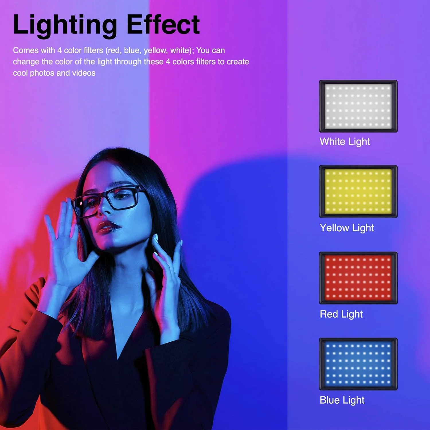 نور ویدئویی LED با قابلیت تنظیم نور Neewer با پایه سه پایه قابل تنظیم/فیلترهای رنگی برای عکاسی رومیزی/زاویه پایین، نورپردازی LED رنگارنگ، عکاسی پرتره محصول و ویدئوهای یوتیوب (2 عدد) نور ویدئویی LED با قابلیت تنظیم نور Neewer با پایه سه پایه قابل تنظیم/فیلترهای رنگی برای عکاسی رومیزی/زاویه پایین، نورپردازی LED رنگارنگ، عکاسی پرتره محصول و ویدئوهای یوتیوب (2 عدد)