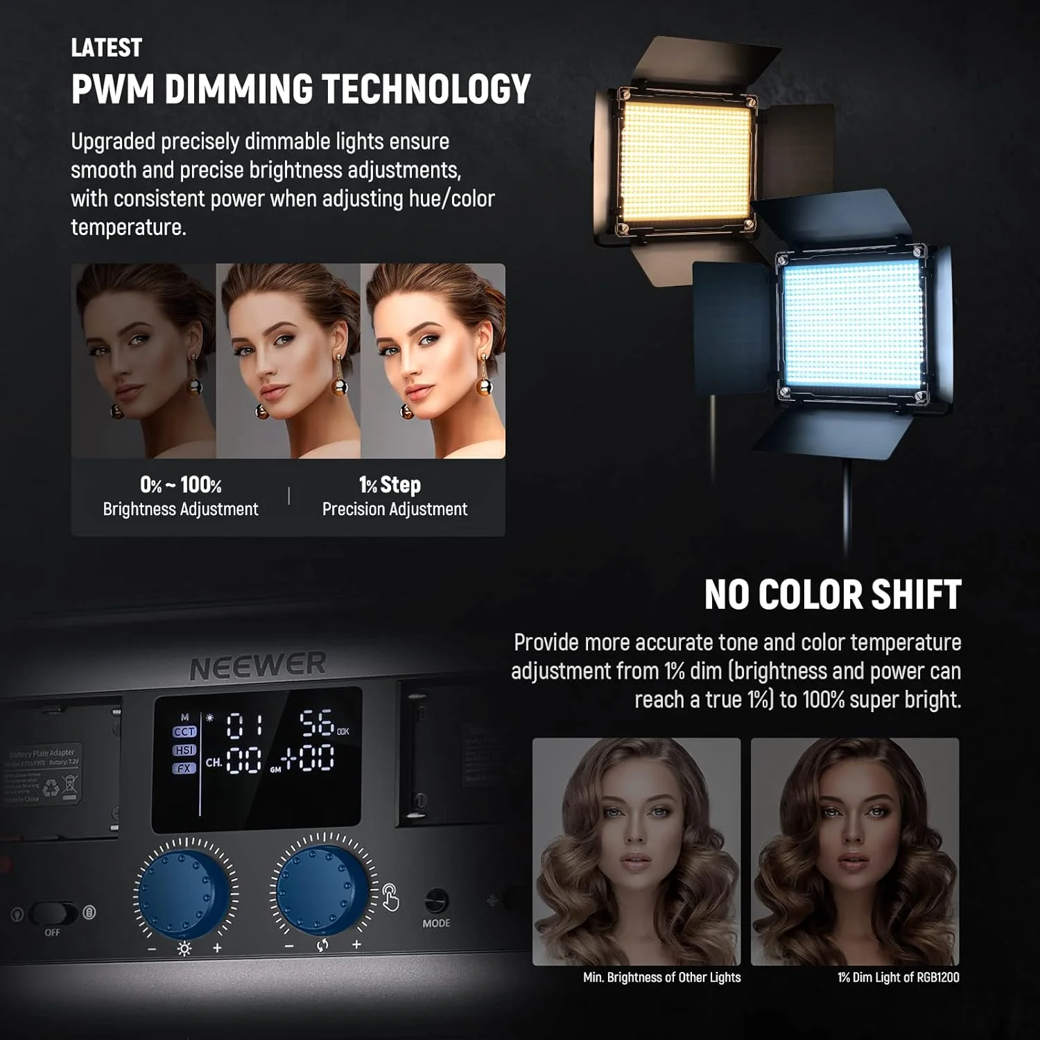 نور ویدئویی LED RGB1200 نیور مدل 2 عددی با کنترل APP/2.4G، کیت نورپردازی ویدئویی عکاسی 60 واتی با پایه و کیف، 22000Lux@0.5m/1% کم نور دقیق/360° RGB/ CRI97+/2500K-8500K/18 جلوه ویژه با دوشاخه UK نور ویدئویی LED RGB1200 نیور مدل 2 عددی با کنترل APP/2.4G، کیت نورپردازی ویدئویی عکاسی 60 واتی با پایه و کیف، 22000Lux@0.5m/1% کم نور دقیق/360° RGB/ CRI97+/2500K-8500K/18 جلوه ویژه با دوشاخه UK