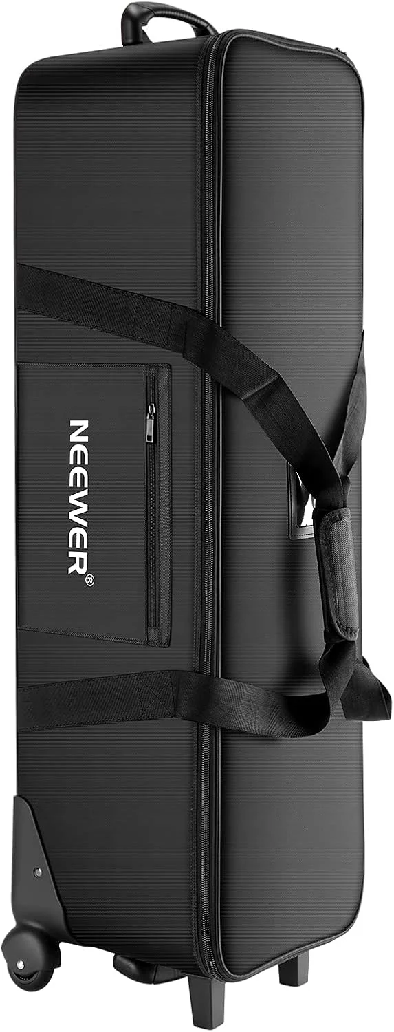 کیف چرخ دار تجهیزات استودیوی عکس Neewer، 102x30x30 سانتی متر، با محفظه های جداکننده برای پایه نور، سه پایه، فلاش، چتر، استودیوی عکس و غیره
