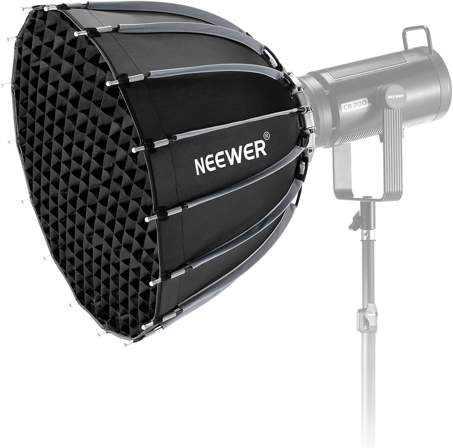 کیت سافت باکس پارابولیک NEEWER BASICS، 21.7 اینچ با مانت بوئنز با رهاسازی سریع، دیفیوزر نور سافت باکس سازگار با Godox سازگار با Aputure 600d برای نورپردازی ضبط ویدیو و عکاسی استودیویی، NS36P