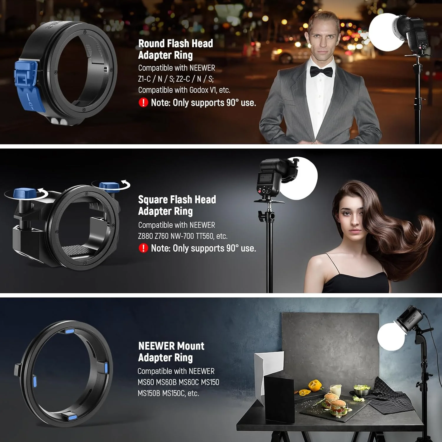 نورافکن سافت باکس Neewer CRS6 با 3 حلقه آداپتور، سازگار با فلاش های گرد Godox V1 Z1 Z2 و اسپیدلایت مربعی Z760 و غیره، پایه برای نور ویدئویی MS60B MS60C MS150B نورافکن سافت باکس Neewer CRS6 با 3 حلقه آداپتور، سازگار با فلاش های گرد Godox V1 Z1 Z2 و اسپیدلایت مربعی Z760 و غیره، پایه برای نور ویدئویی MS60B MS60C MS150B