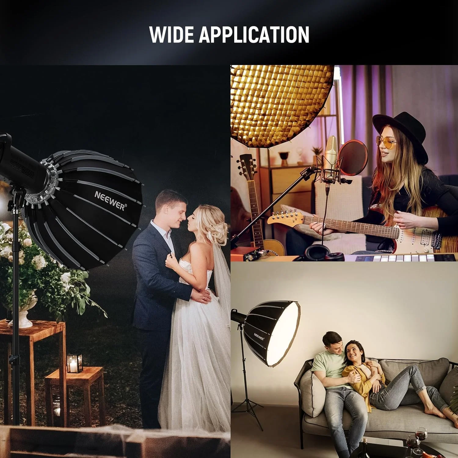 کیت سافت باکس پارابولیک NEEWER BASICS، 21.7 اینچ با مانت بوئنز با رهاسازی سریع، دیفیوزر نور سافت باکس سازگار با Godox سازگار با Aputure 600d برای نورپردازی ضبط ویدیو و عکاسی استودیویی، NS36P کیت سافت باکس پارابولیک NEEWER BASICS، 21.7 اینچ با مانت بوئنز با رهاسازی سریع، دیفیوزر نور سافت باکس سازگار با Godox سازگار با Aputure 600d برای نورپردازی ضبط ویدیو و عکاسی استودیویی، NS36P