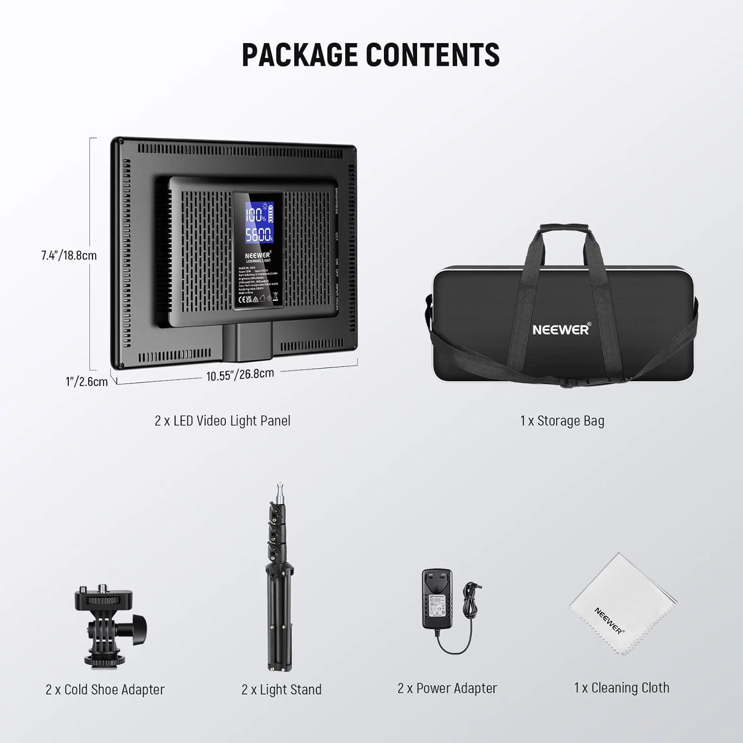 کیت نورپردازی عکس و فیلمبرداری پنل ال ای دی 13 اینچی NEEWER با پایه سه پایه و پارچه تمیز کننده، 2 عدد نور کلیدی استودیویی دو رنگ 8000mAh قابل تنظیم 3200K-5600K CRI97+ 2400Lux برای پخش زنده و ضبط کیت نورپردازی عکس و فیلمبرداری پنل ال ای دی 13 اینچی NEEWER با پایه سه پایه و پارچه تمیز کننده، 2 عدد نور کلیدی استودیویی دو رنگ 8000mAh قابل تنظیم 3200K-5600K CRI97+ 2400Lux برای پخش زنده و ضبط