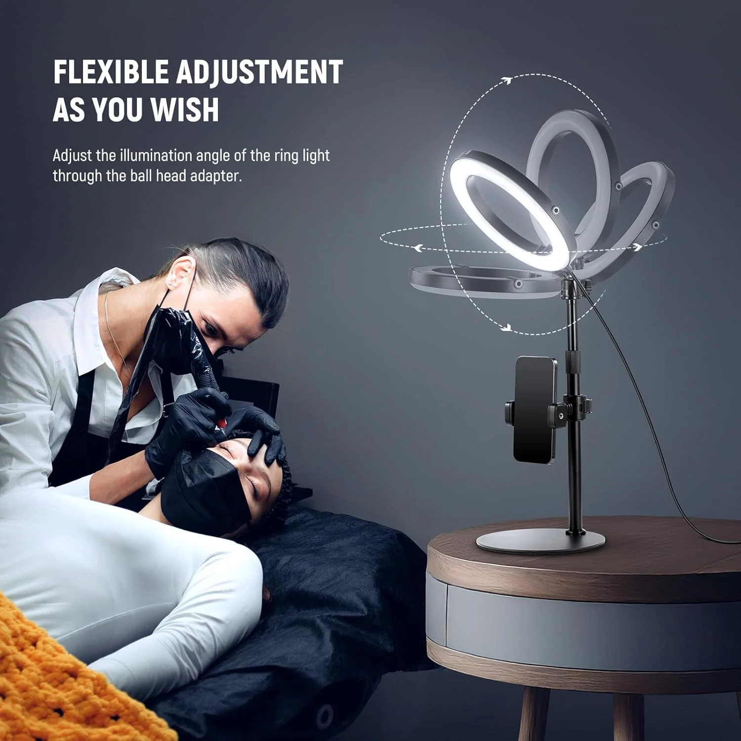 حلقه نور رومیزی 8 اینچی NEEWER با پایه، نور سلفی دایره ای با نگهدارنده تلفن برای استریمینگ آیفون، ضبط ویدیو ولاگ، کیت نورپردازی کنفرانس ویدیویی 18 واتی برای تماس زوم لپ تاپ پادکست، RH8B حلقه نور رومیزی 8 اینچی NEEWER با پایه، نور سلفی دایره ای با نگهدارنده تلفن برای استریمینگ آیفون، ضبط ویدیو ولاگ، کیت نورپردازی کنفرانس ویدیویی 18 واتی برای تماس زوم لپ تاپ پادکست، RH8B