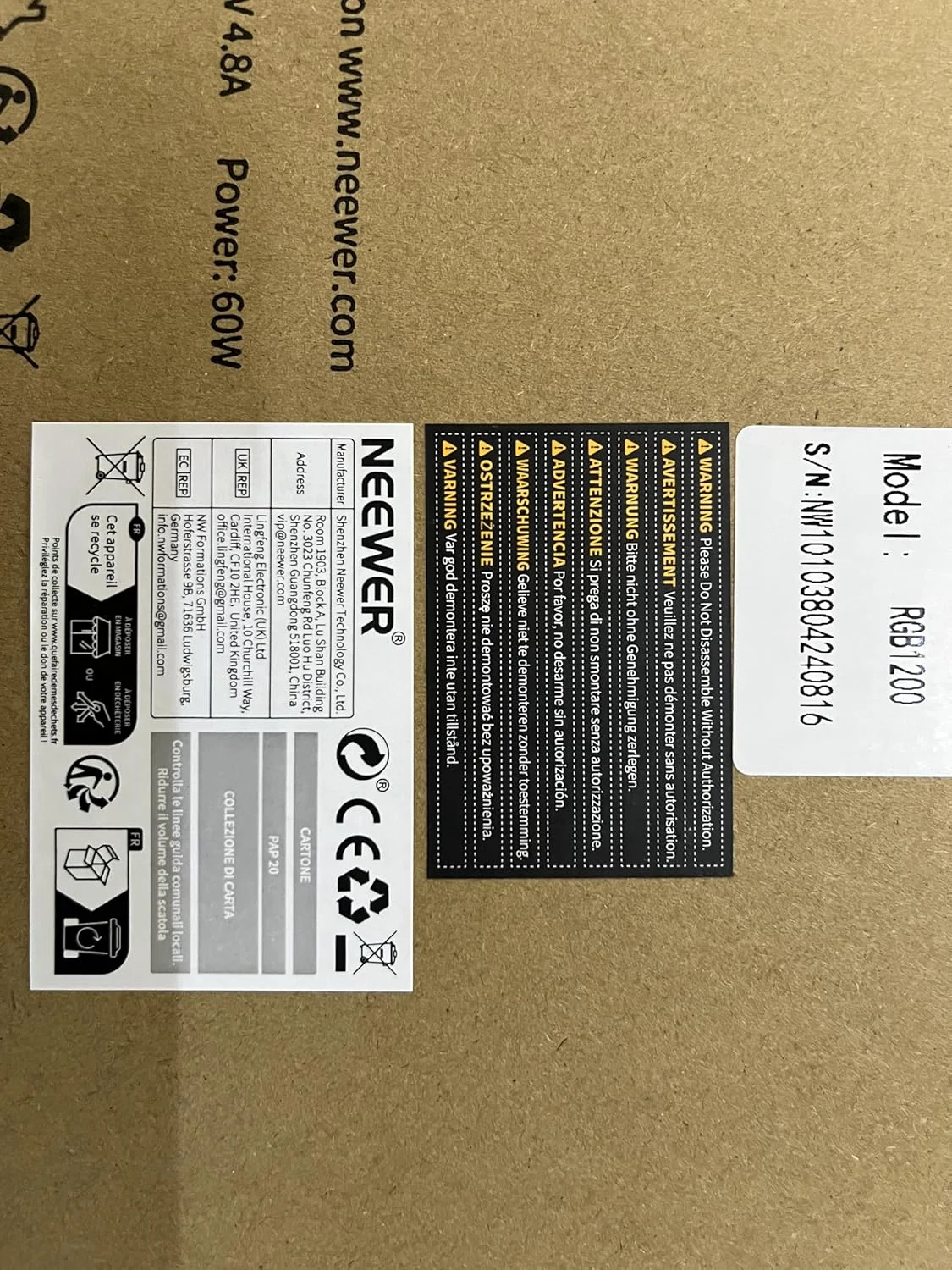 پنل نور ویدئویی ال ای دی RGB نیور RGB1200 با توان 60 وات، کنترل از طریق اپلیکیشن/2.4G، روشنایی 22000 لوکس در 0.5 متر/ حداقل کم نور شدن دقیق 1%/ نور عکس ویدئویی/360 درجه RGB/CRI97+/TLCI98+/2500K-8500K/18 افکت نور مداوم استودیویی پنل نور ویدئویی ال ای دی RGB نیور RGB1200 با توان 60 وات، کنترل از طریق اپلیکیشن/2.4G، روشنایی 22000 لوکس در 0.5 متر/ حداقل کم نور شدن دقیق 1%/ نور عکس ویدئویی/360 درجه RGB/CRI97+/TLCI98+/2500K-8500K/18 افکت نور مداوم استودیویی