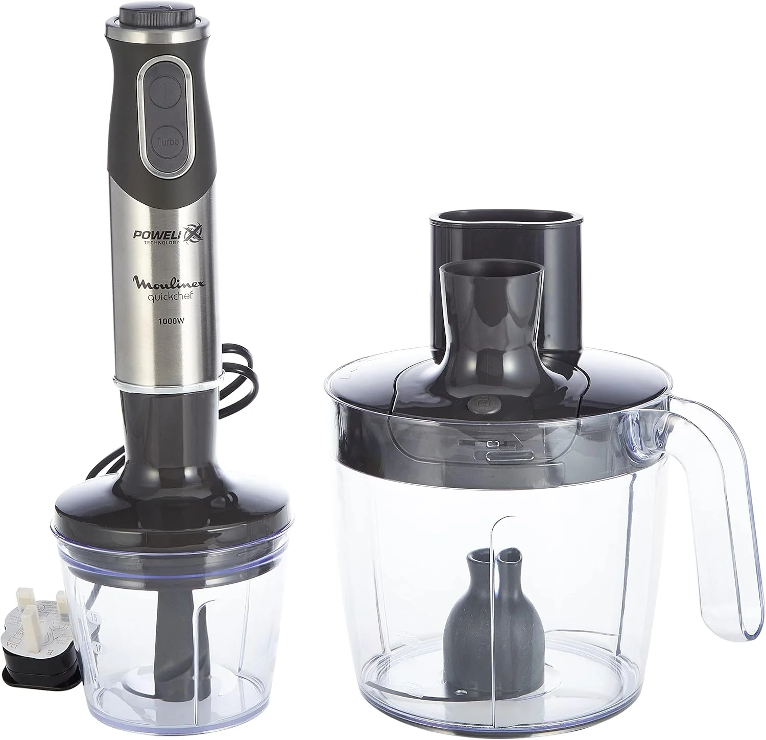 مخلوط کن دستی مولینکس | مخلوط کن میله ای Quickchef | 1000 وات | غذاساز 3 لیتری + خردکن 500 میلی لیتری | 2 سال گارانتی | DD65J827