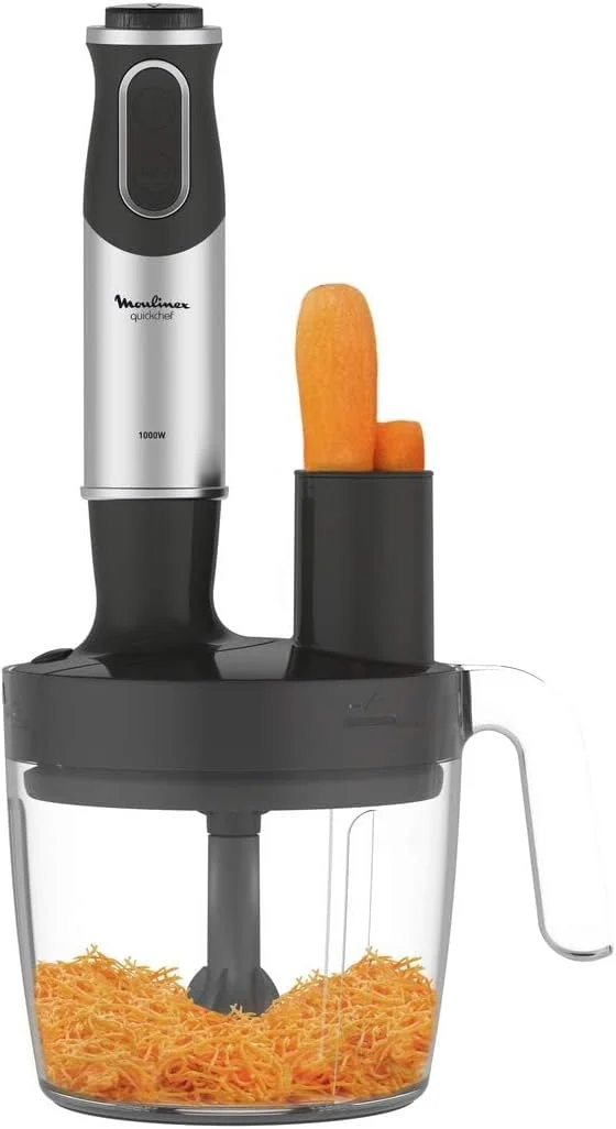 مخلوط کن دستی مولینکس | مخلوط کن میله ای Quickchef | 1000 وات | غذاساز 3 لیتری + خردکن 500 میلی لیتری | 2 سال گارانتی | DD65J827