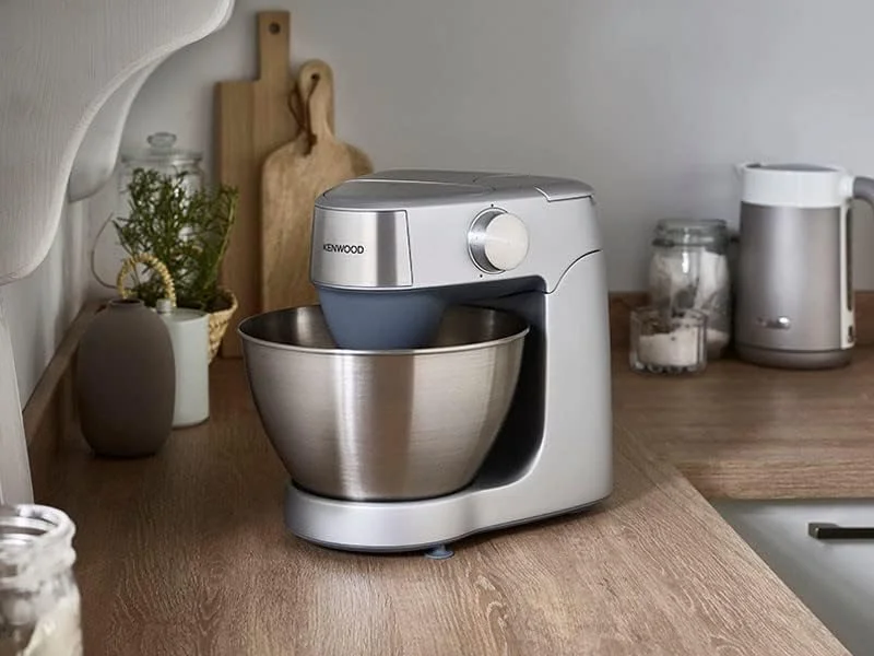 میکسر ایستاده کنوود، غذاساز، ماشین آشپزخانه PROSPERO+ 1000W با کاسه استیل ضد زنگ 4.3 لیتری، K-Beater، همزن، خمیرزن، مخلوط کن شیشه ای، چرخ گوشت، غذاساز، آبمیوه گیری، آسیاب چند منظوره KHC29.W0SI نقره ای